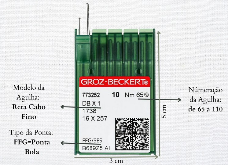 wAgulha Para Maquina Reta Industrial Cabo Fino Dbx1